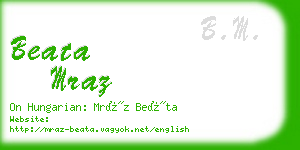 beata mraz business card